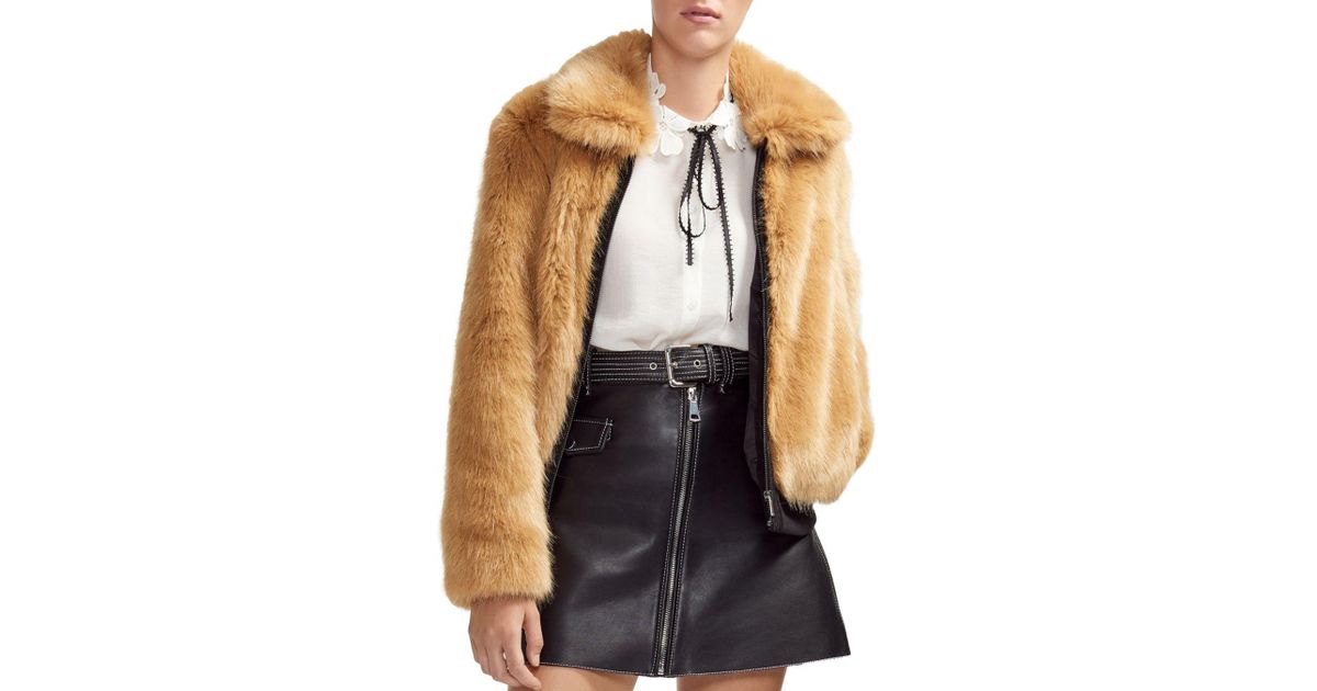 maje faux fur jacket