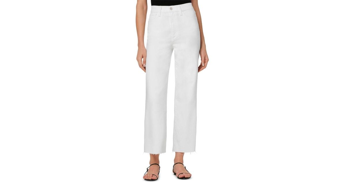 Joe's Jeans The Blake High Rise Ankle Wide Leg Jeans In White | Lyst