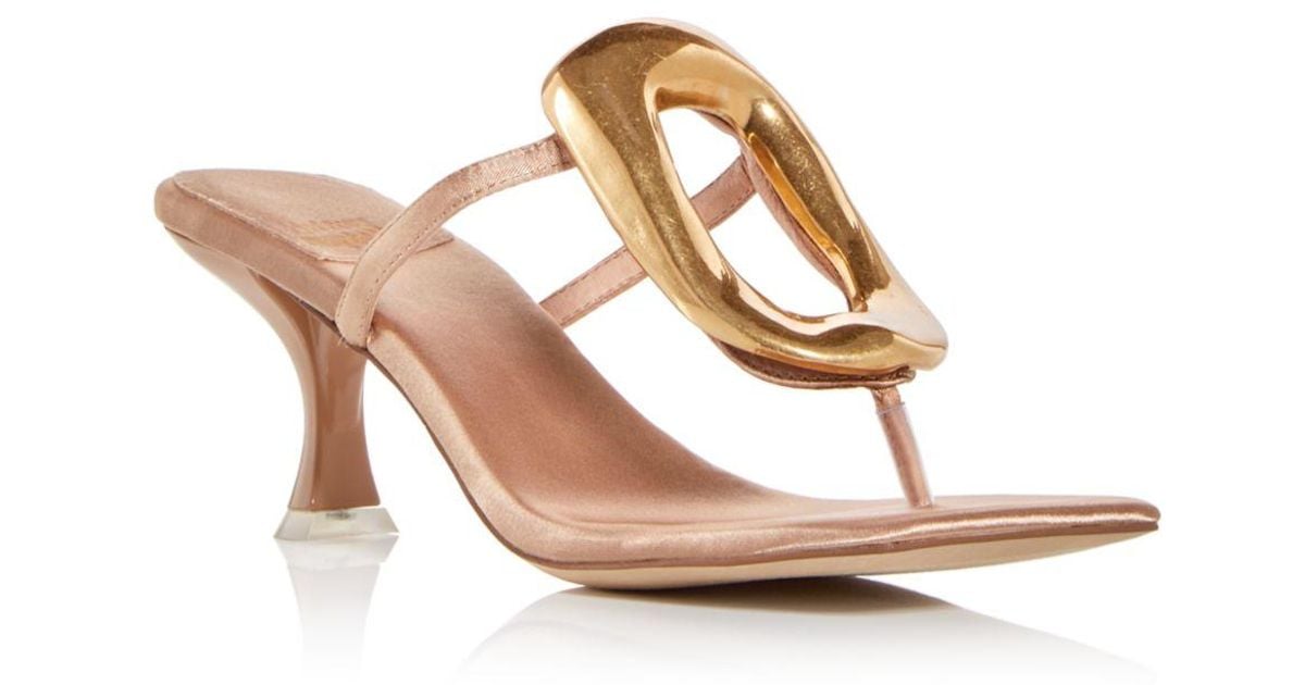 Jeffrey Campbell Linq - Up Kitten Heel Thong Sandals in Pink | Lyst