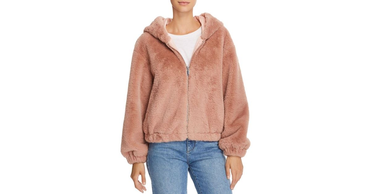 arabella faux fur hooded jacket