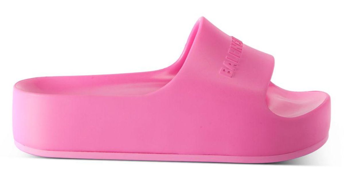 Balenciaga Women's Chunky Platform Slide Sandals in Pink - Lyst