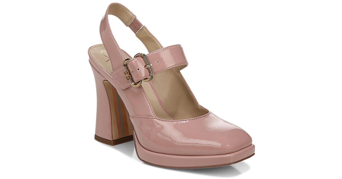 Sam Edelman Synthetic Jildie Slingback Mary Jane Pumps in Pink | Lyst