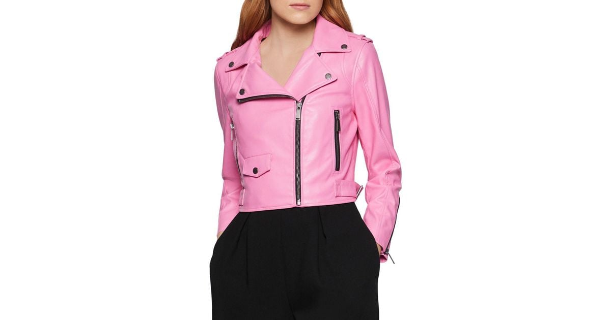 Bcbgeneration Cropped Faux Leather Moto Jacket In Pink Lyst - Bcbgeneration Leather Moto Jacket Bcbgeneration Cropped Faux Leather Moto Jacket In Pink Lyst - Bcbgeneration Leather Moto Jacket