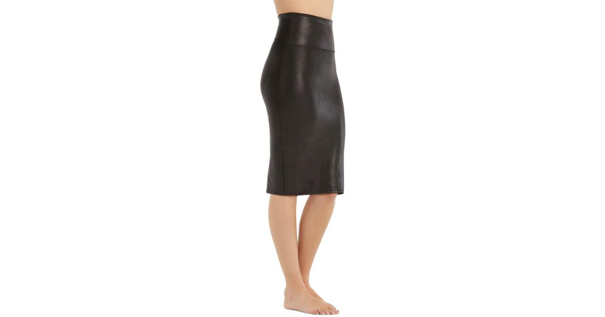 Spanx Faux Leather Pencil Skirt Black