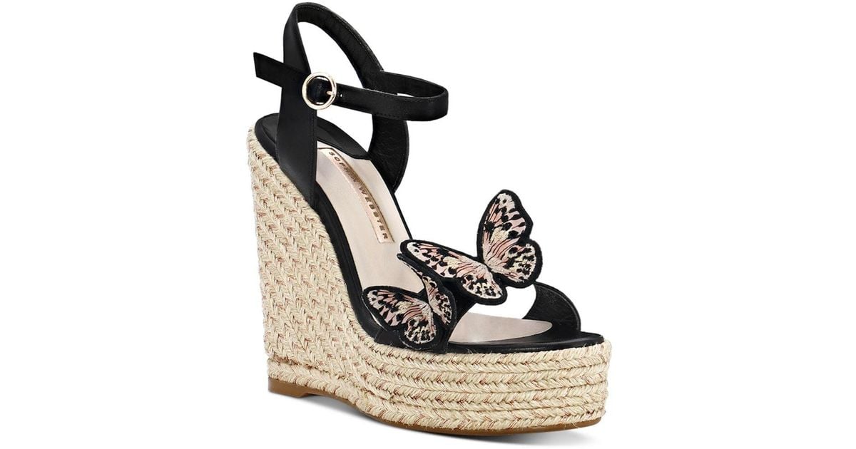 black wedge heel espadrilles