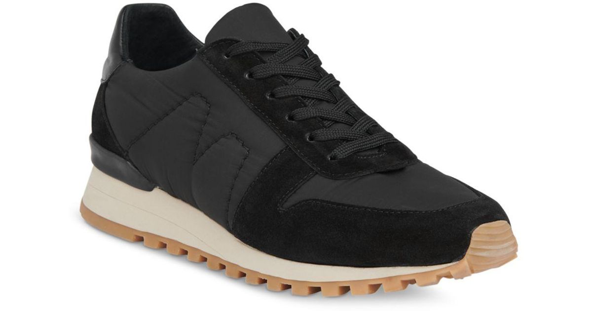 Whistles Leather Silas Padded Sneakers in Black | Lyst