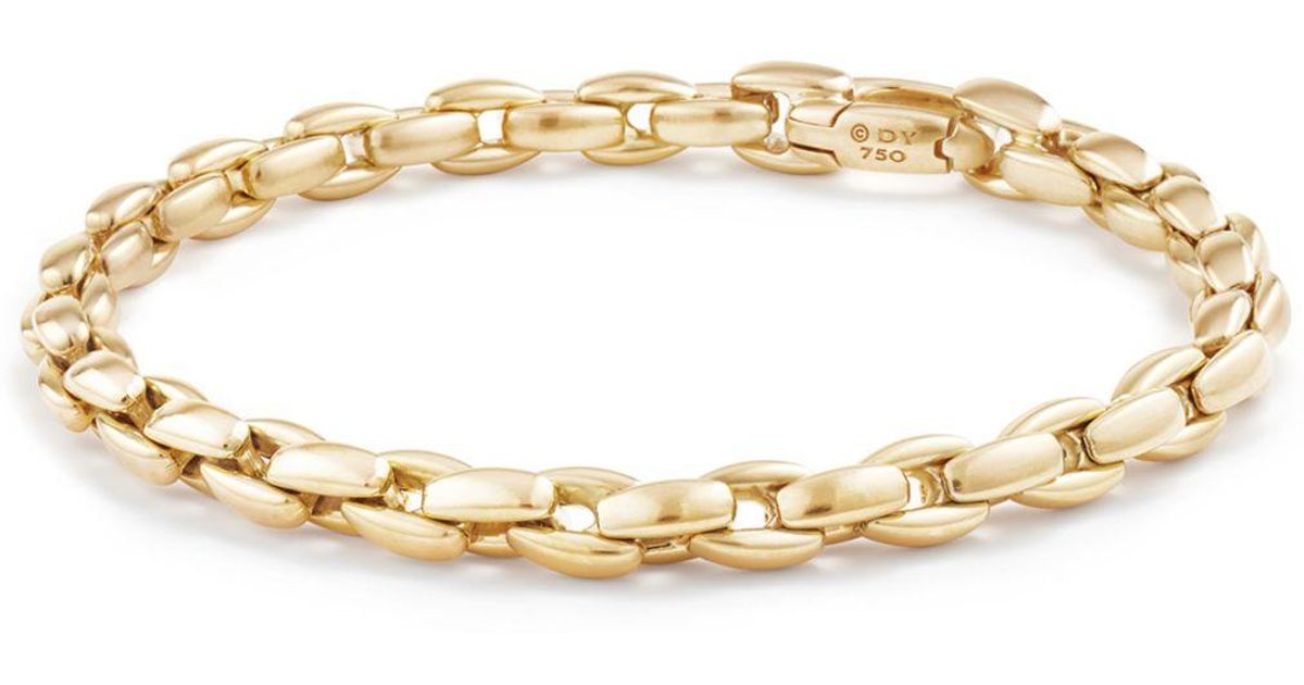 David Yurman Men's Elongated Box Chain Bracelet In 18k Gold in Metallic