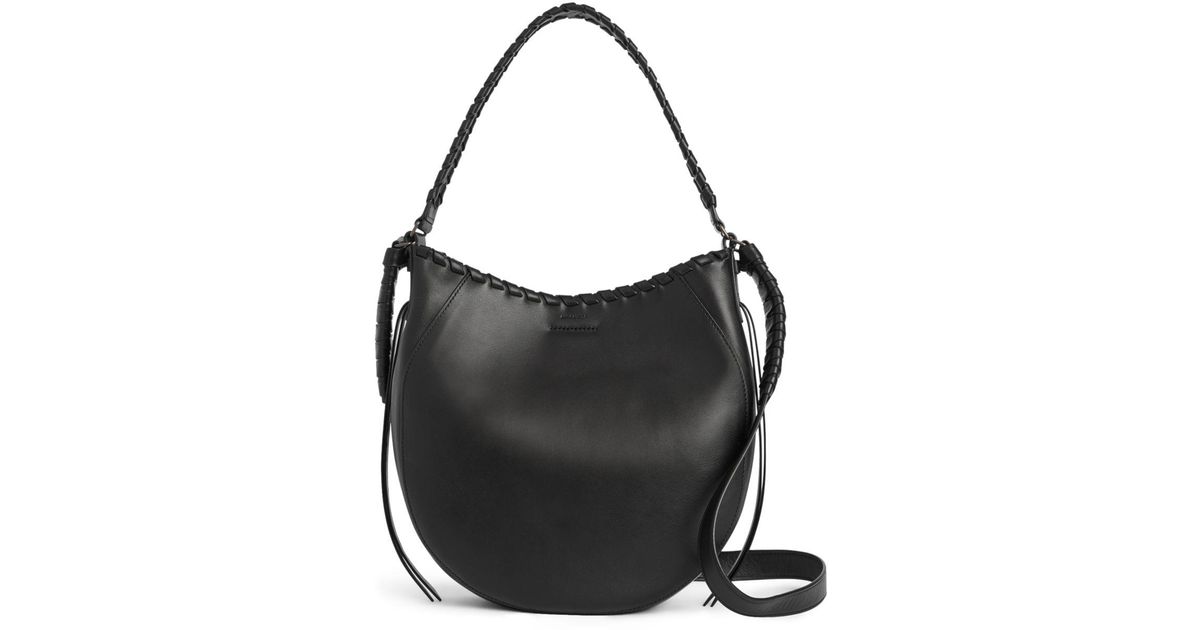 allsaints courtney leather hobo bag