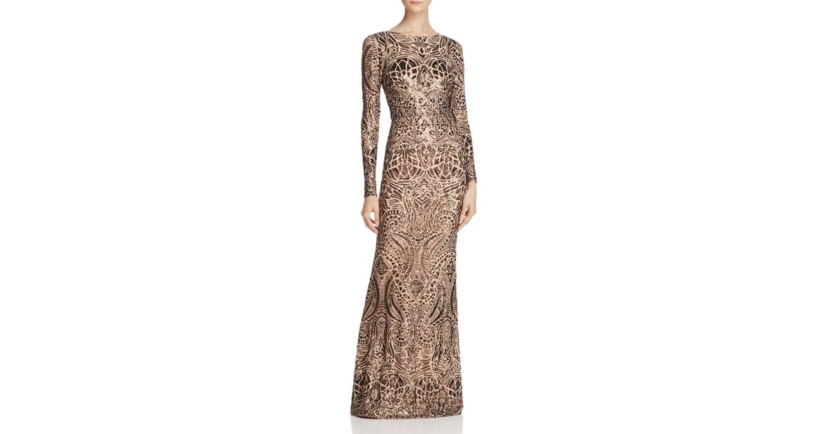betsy adam sequin gown
