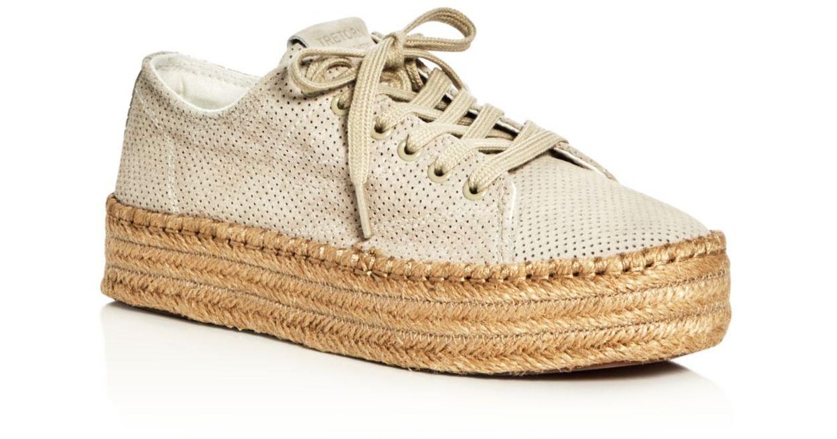 Tretorn Women's Eve Lace Up Platform Espadrille Sneakers in Natural - Lyst