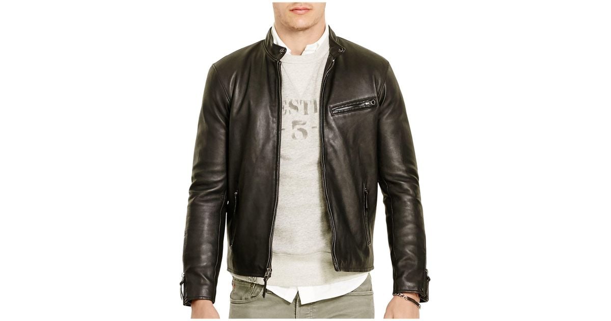 polo ralph lauren leather jacket lambskin