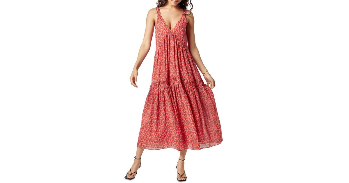Joie Bondi Animal Print Silk Midi Dress 