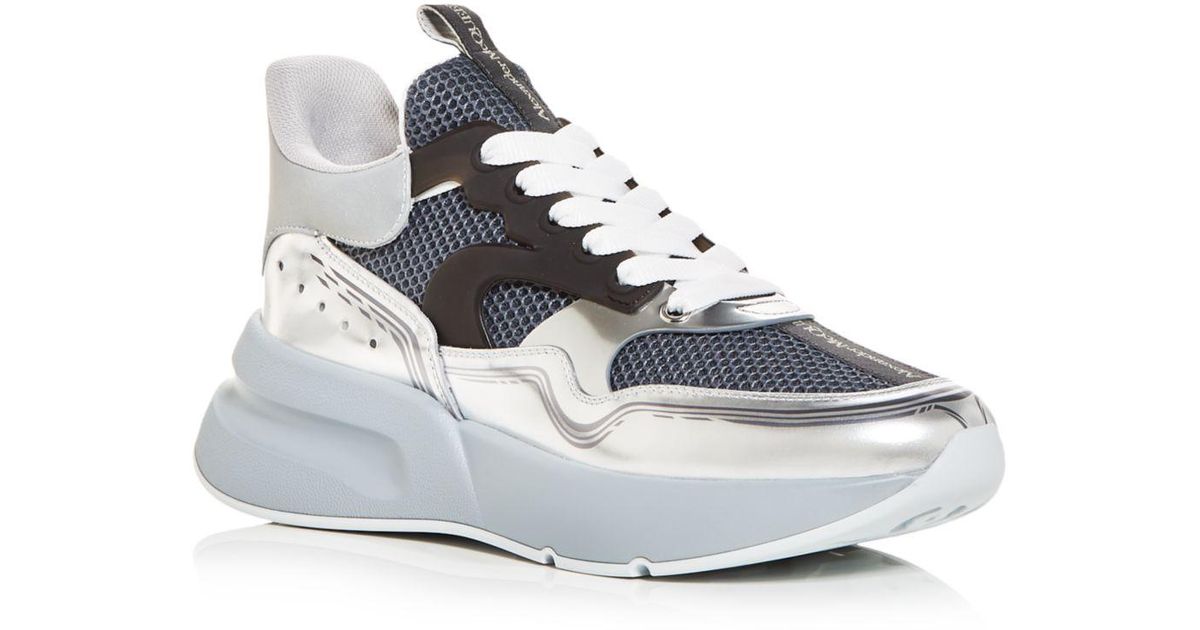 Alexander McQueen Rubber Oversized Runner Low Top Sneakers in Two Tone Gray  (Gray) for Men - Lyst