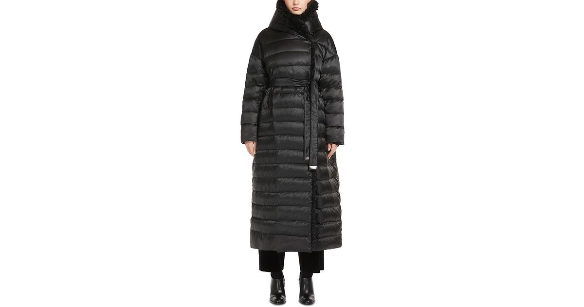 Puffer Robe Max Mara Novem Reversible Long Puffer Robe Coat in Black | Lyst