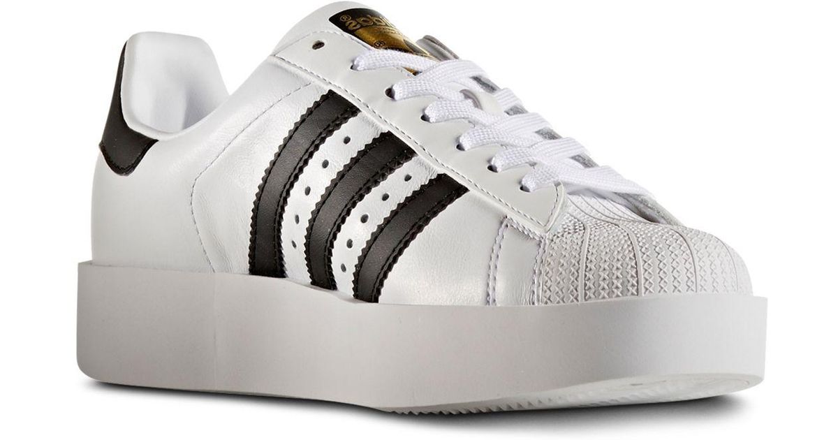 adidas Women's Superstar Bold Platform Lace Up Sneakers in White/Black  (White) | Lyst