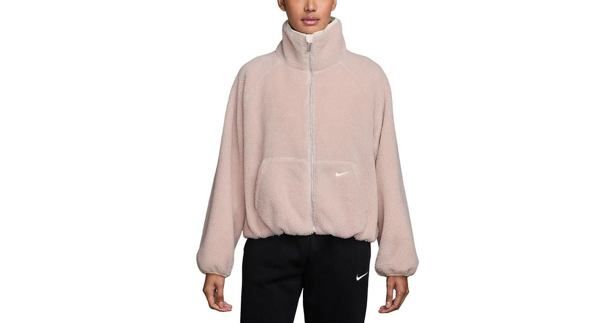 nike pink sherpa jacket