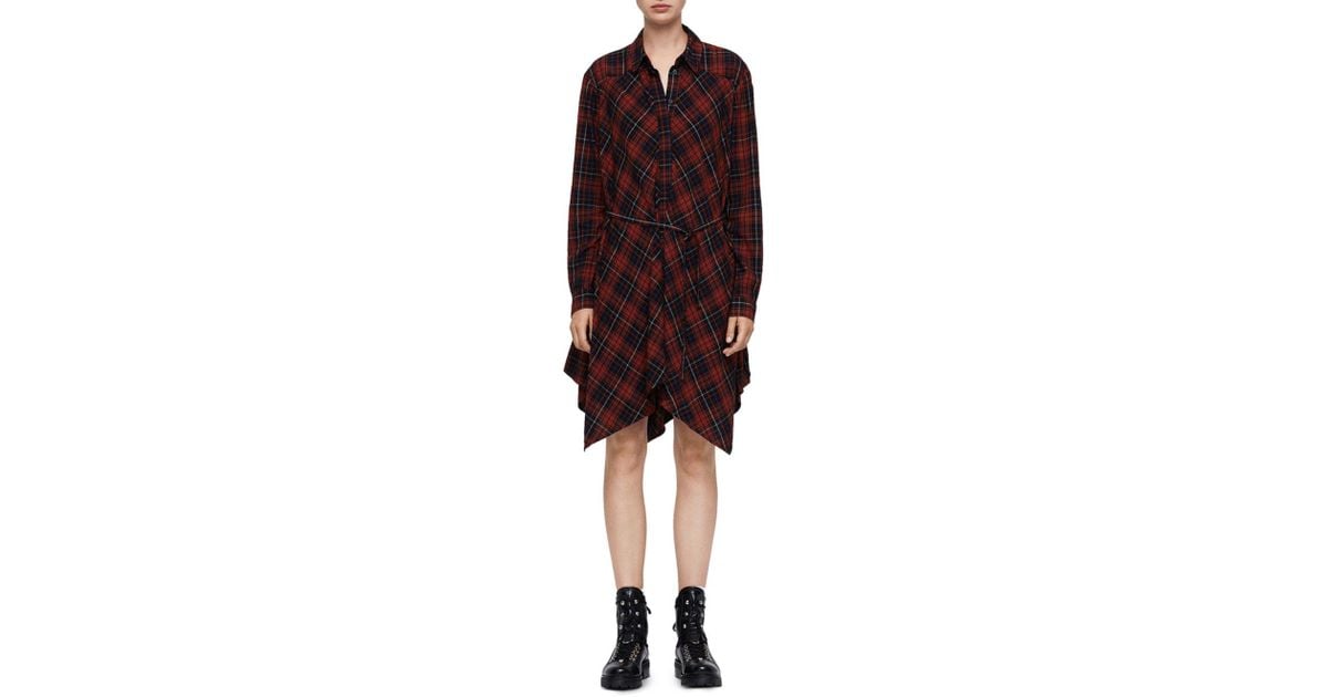 all saints tala tartan dress