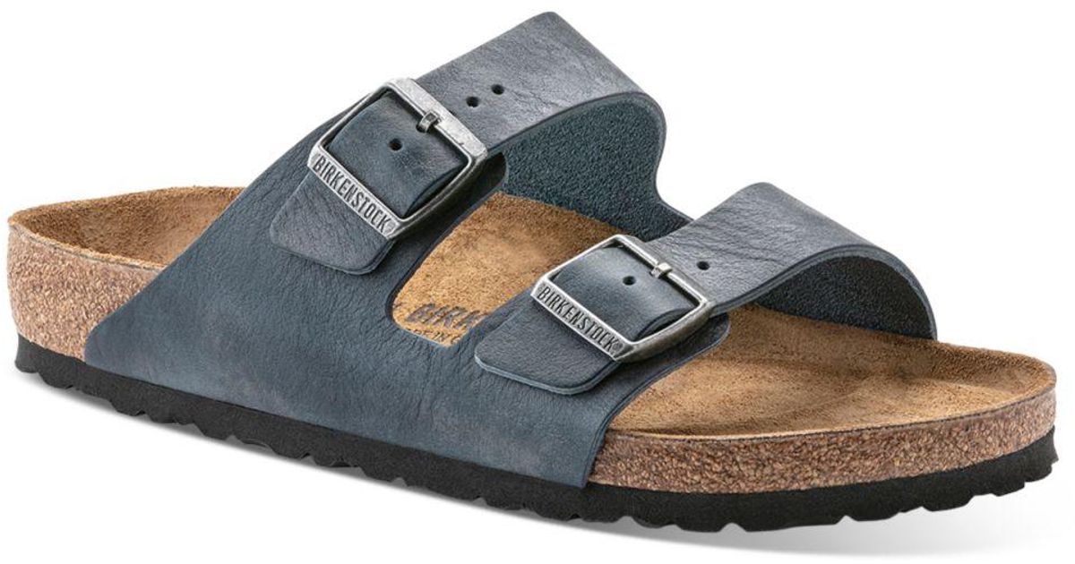 Birkenstock Suede Arizona Vintage Slide Sandals in Midnight (Blue) for ...