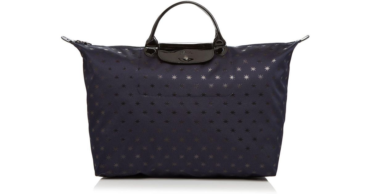 Longchamp Synthetic Le Pliage Étoiles Nylon Weekender in Blue Lyst
