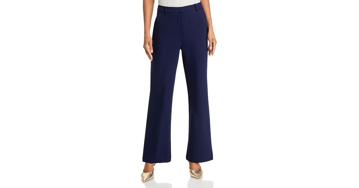Acqua Stripe Silk Wide-Leg Pants