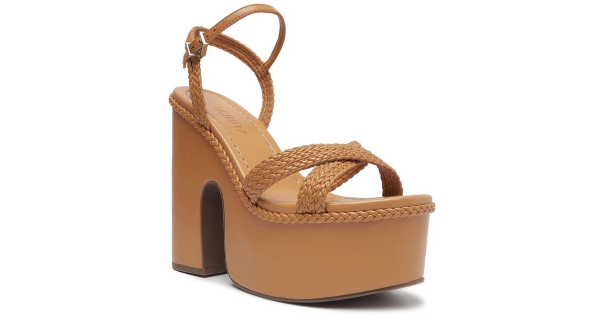 SCHUTZ SHOES Karima Ankle Strap Platform High Heel Sandals in Brown | Lyst