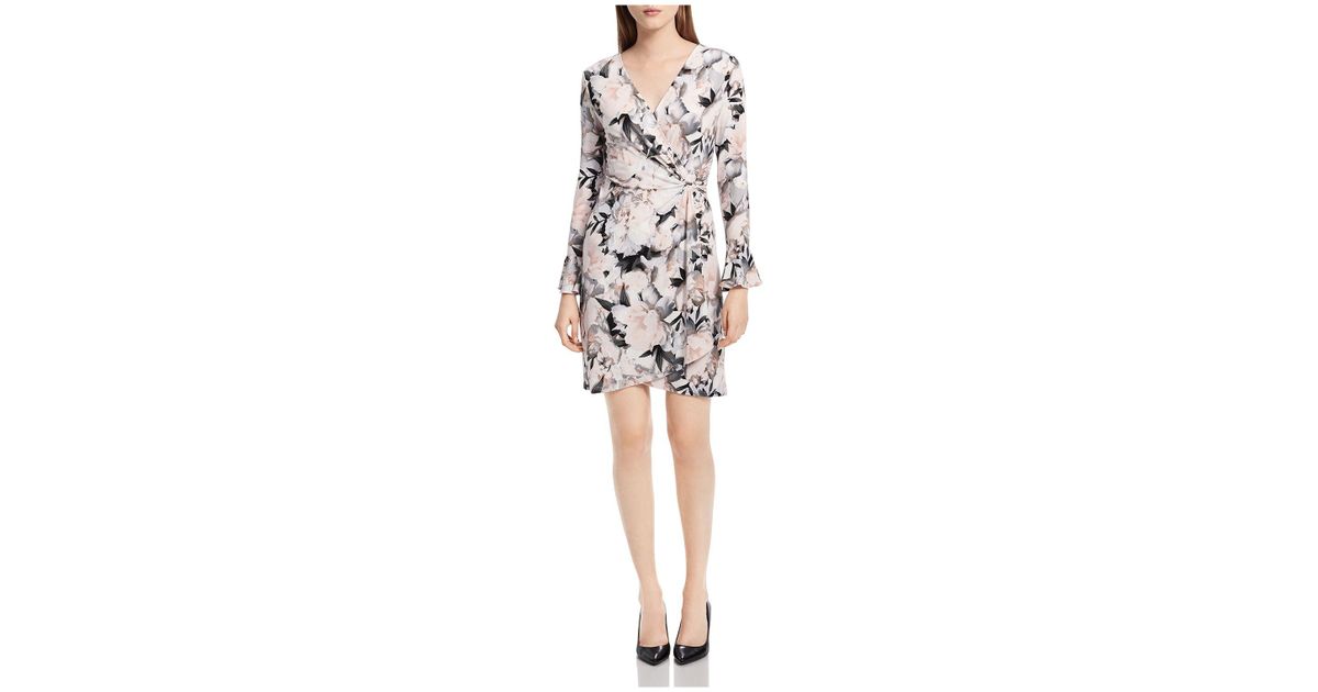 calvin klein floral wrap dress