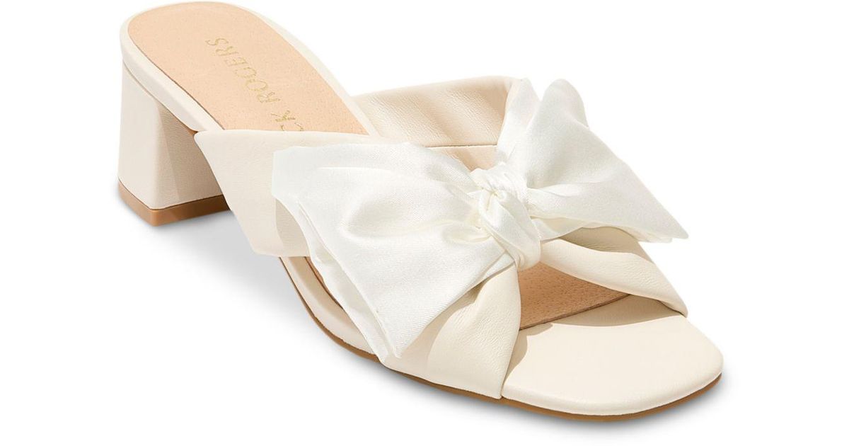 Jack Rogers Debra Mid Heel Bow Slide Sandals in White Lyst