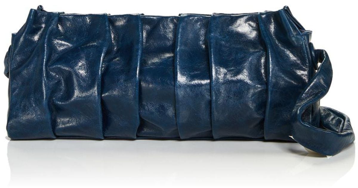Elleme Vague Long Pleated Leather Shoulder Bag in Indigo Blue (Blue) - Lyst