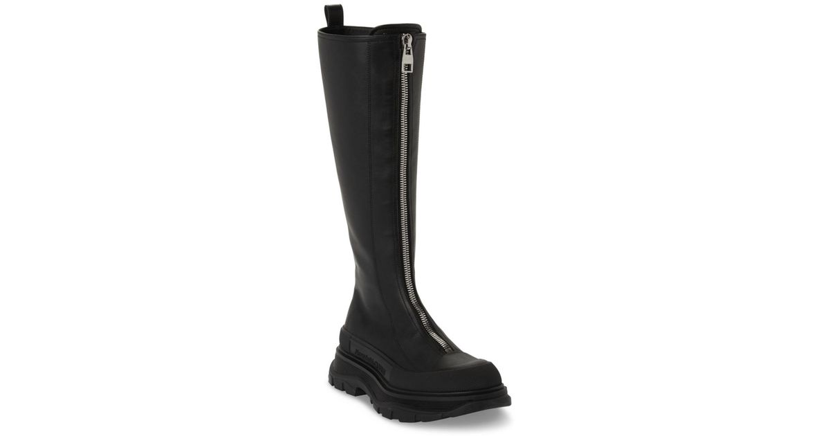 Alexander McQueen Zipper Front Riding Boots in Black Lyst