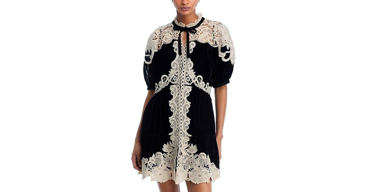 sea medina velvet & lace mini dress Bandeau Lace Trim Mini Bodycon Dress In Black Velvet | EGO US