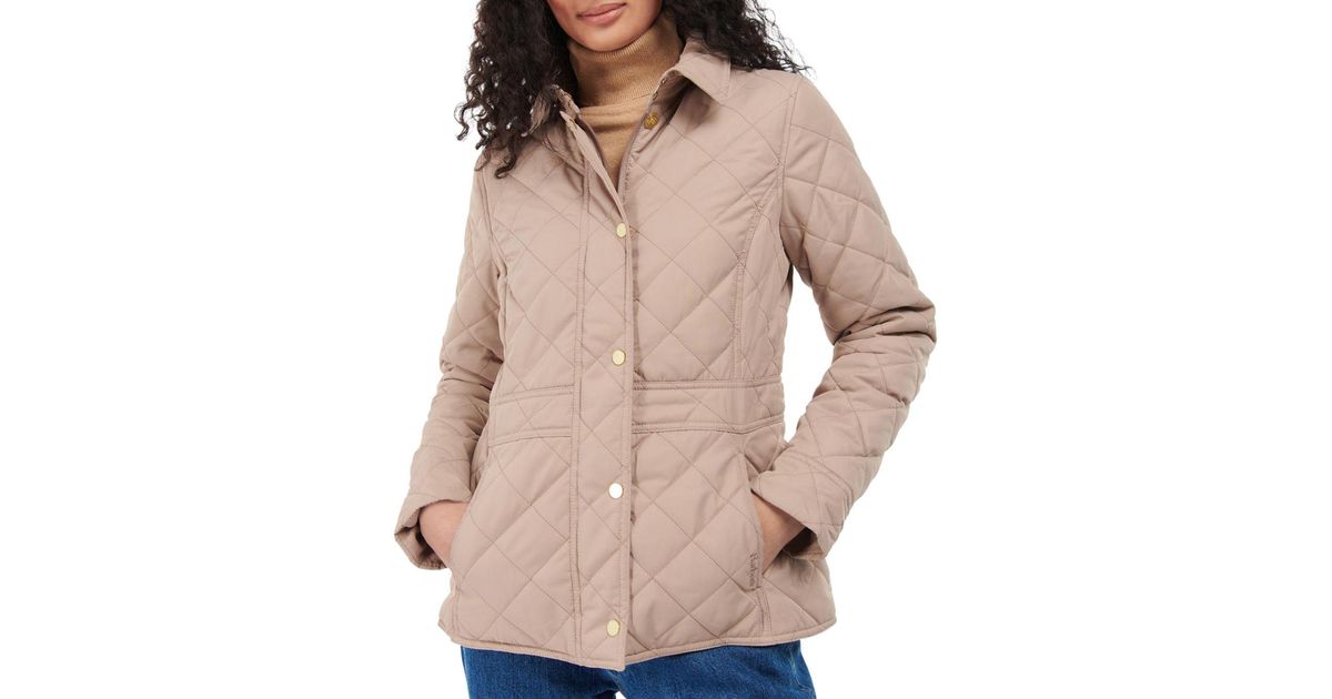 Barbour Synthetic Jemima Quilted Tailored Jacket in Natural Lyst