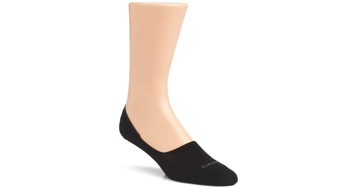 Calvin Klein Cotton No Show Liner Socks in Black for Men Calvin Klein Cotton No Show Liner Socks in Black for Men