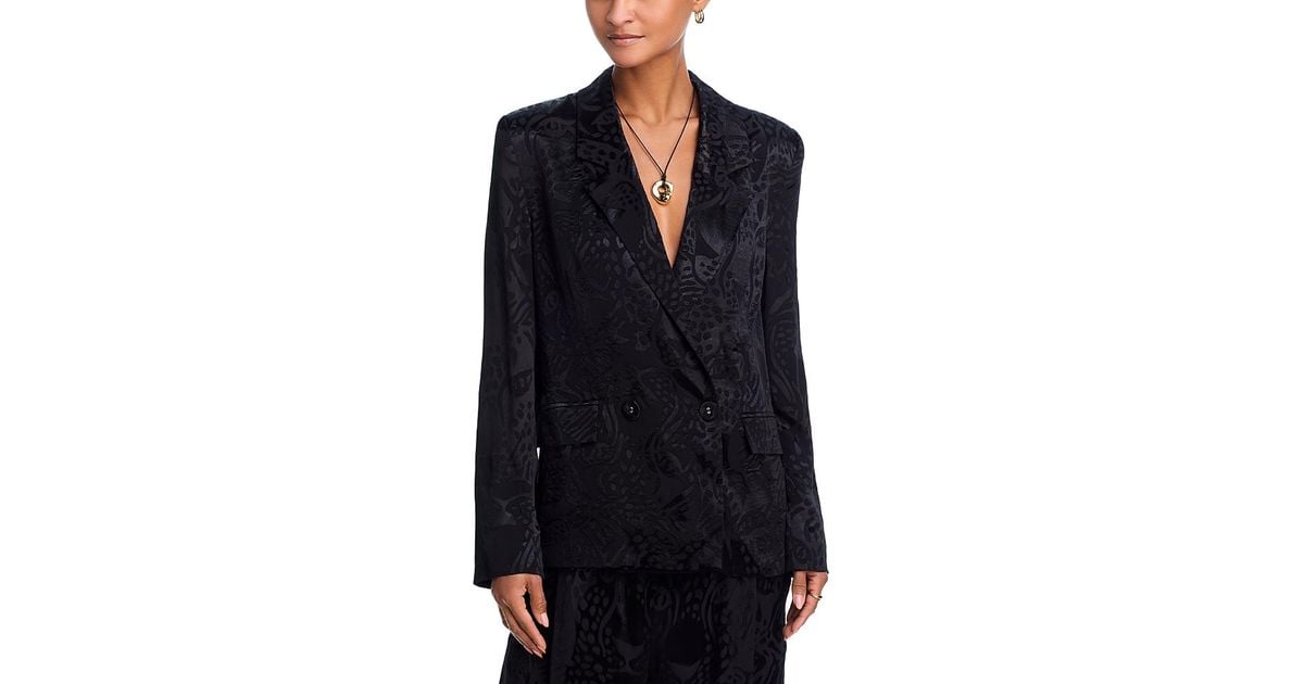 FARM Rio Leopard Jacquard Blazer in Blue | Lyst