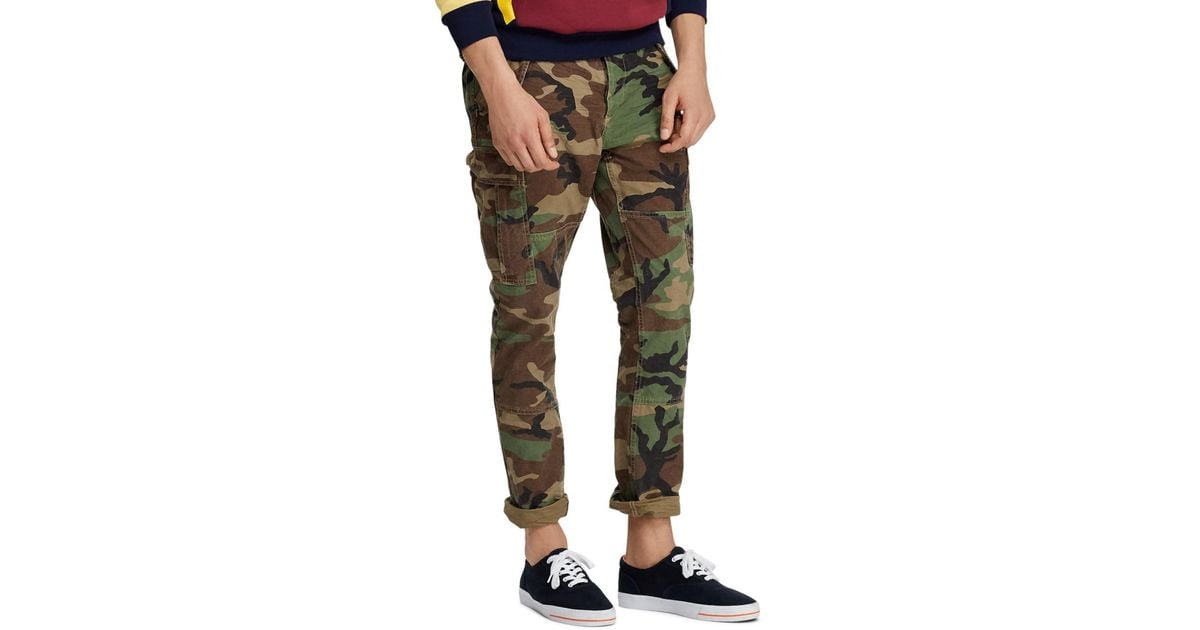 Polo Ralph Lauren Cotton Men's Slim-fit Camo Cargo Pants in Green for Men - Lyst