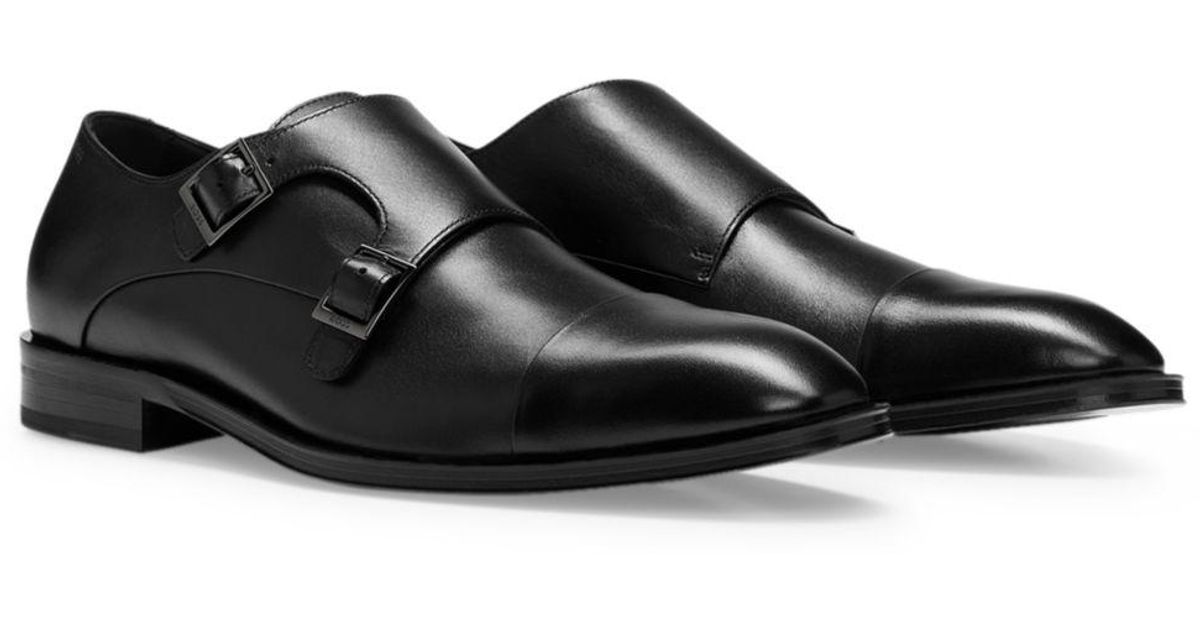 BOSS by HUGO BOSS Derrek Monk Dress Shoes in Black for Men | Lyst