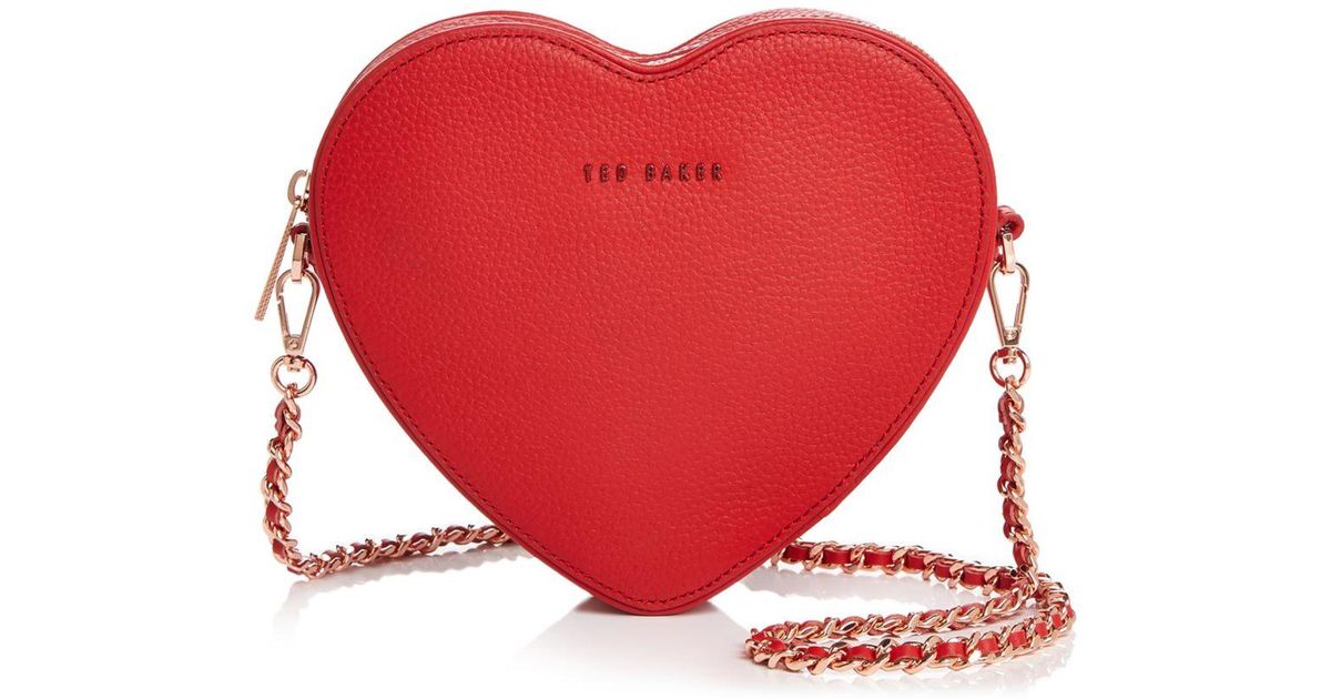 Ted Baker Amellie Leather Heart Crossbody in Red | Lyst
