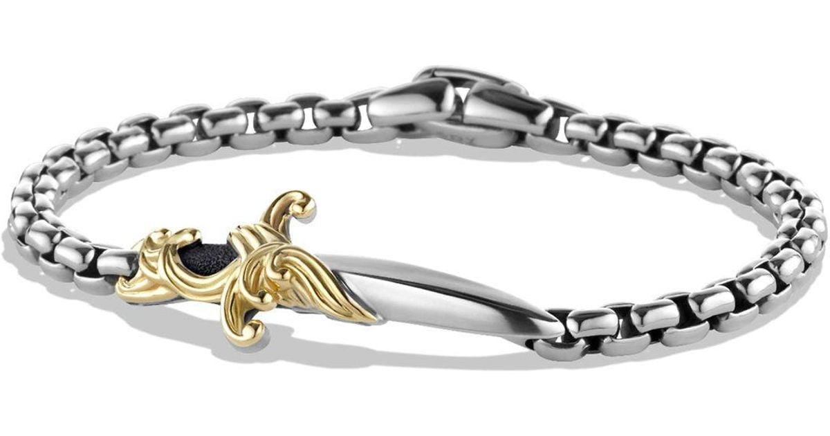 David Yurman Metallic Waves Dagger Bracelet With 18k Gold For Men David Yurman Metallic Waves Dagger Bracelet With 18k Gold For Men