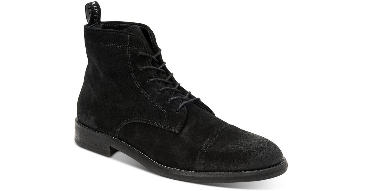 AllSaints Harland Suede Lace - Up Boots in Black for Men - Lyst