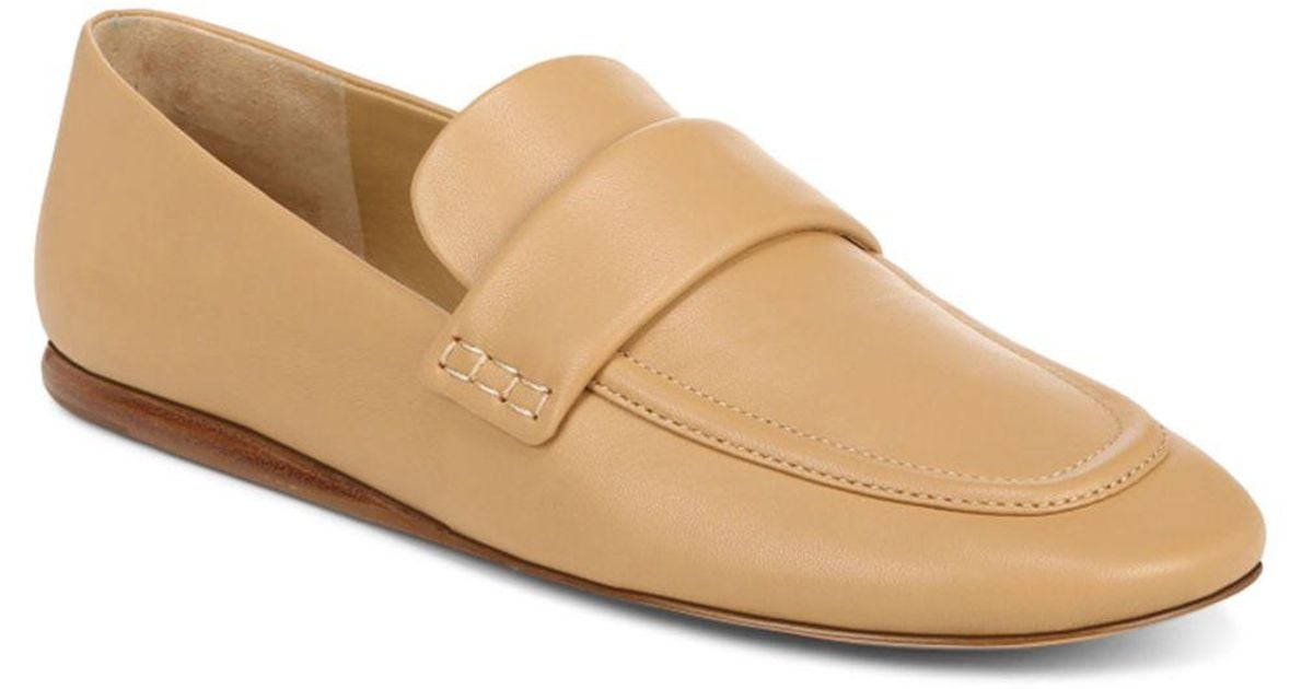 Vince Davis Leather Loafer Flats in Natural Lyst
