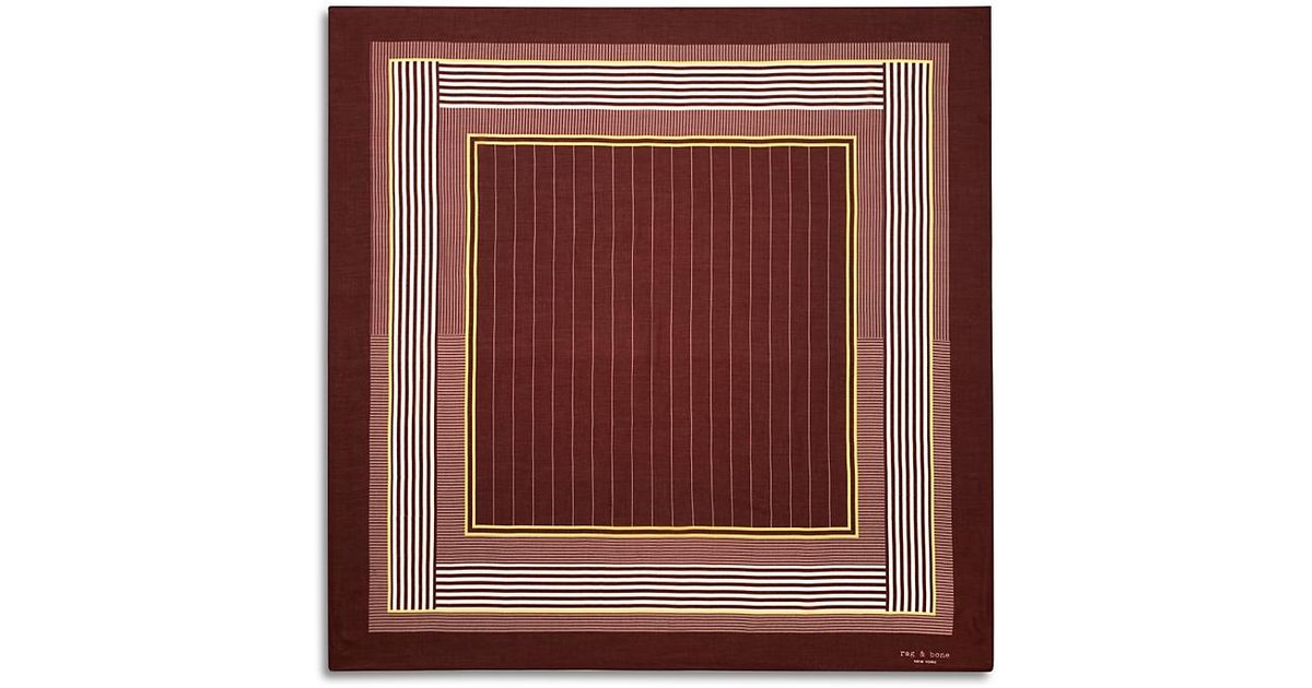 Rag & Bone Pin Stripe Square Scarf in Brown | Lyst