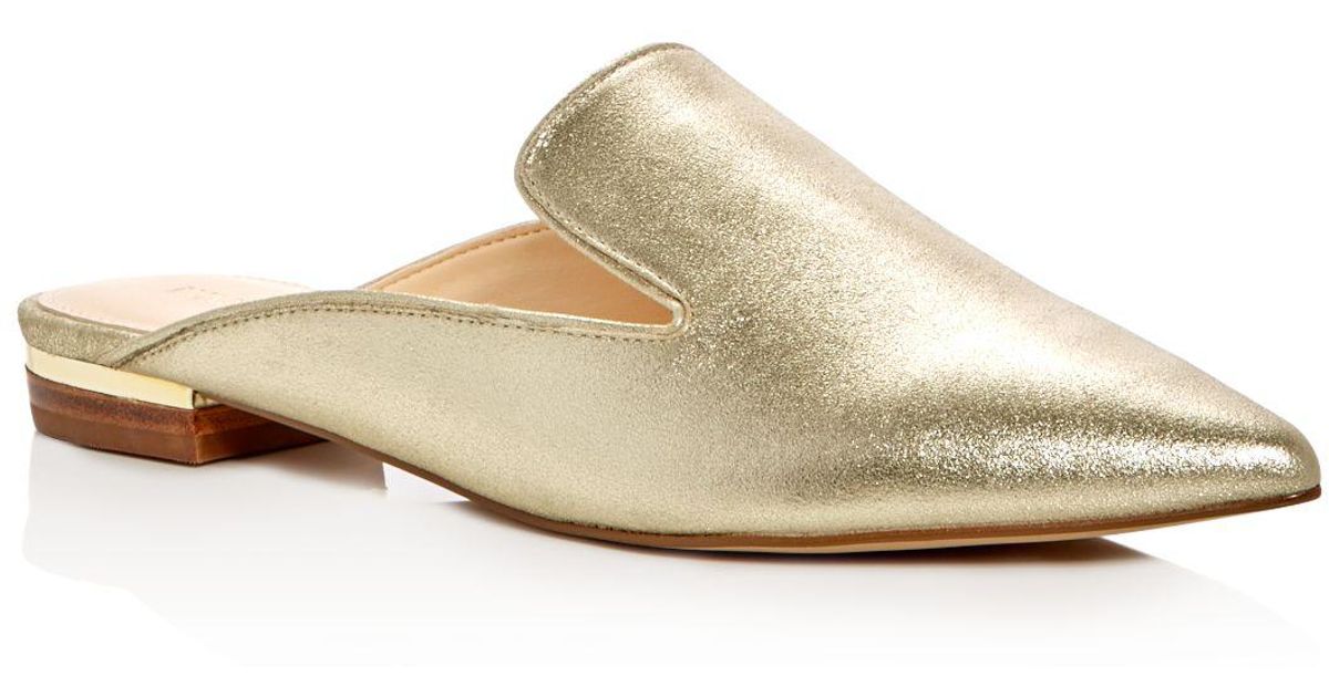 gold pointed mules