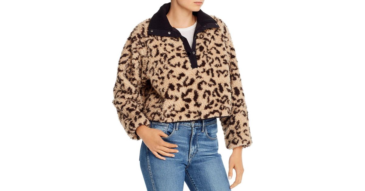 cheetah sherpa pullover