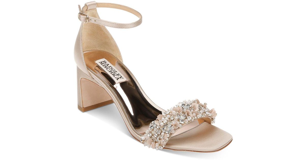 badgley mischka everafter embellished block heel