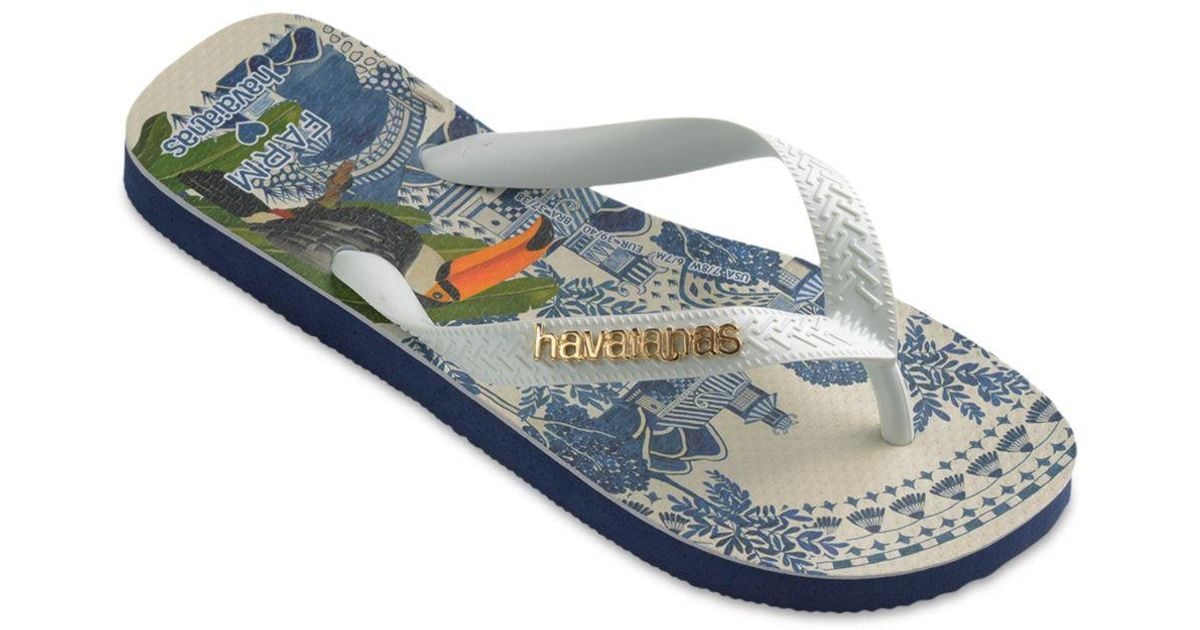 Havaianas Farm Rio Slip On Flip Flop Sandals in Blue | Lyst