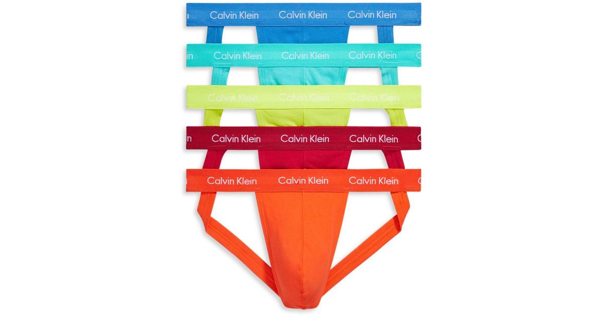 Calvin Klein Pride Jock Strap Pack Of 5 in Blue for Men Lyst