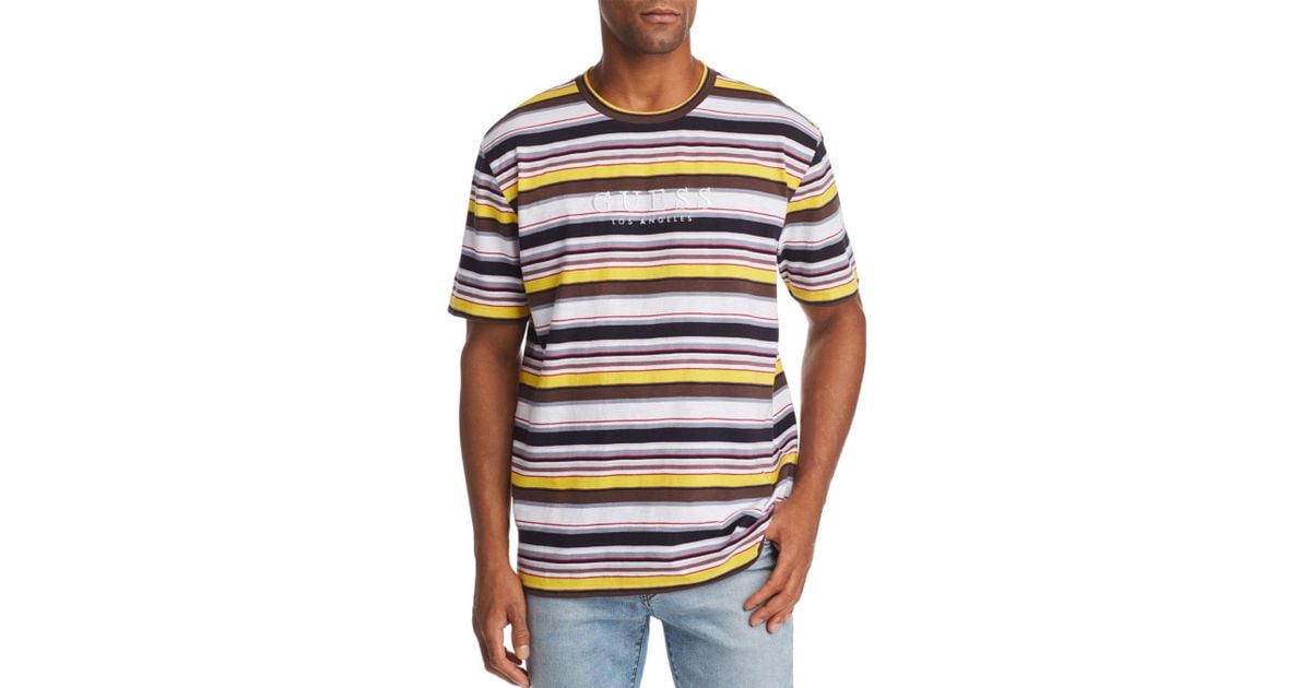 guess ashton stripe long sleeve tee