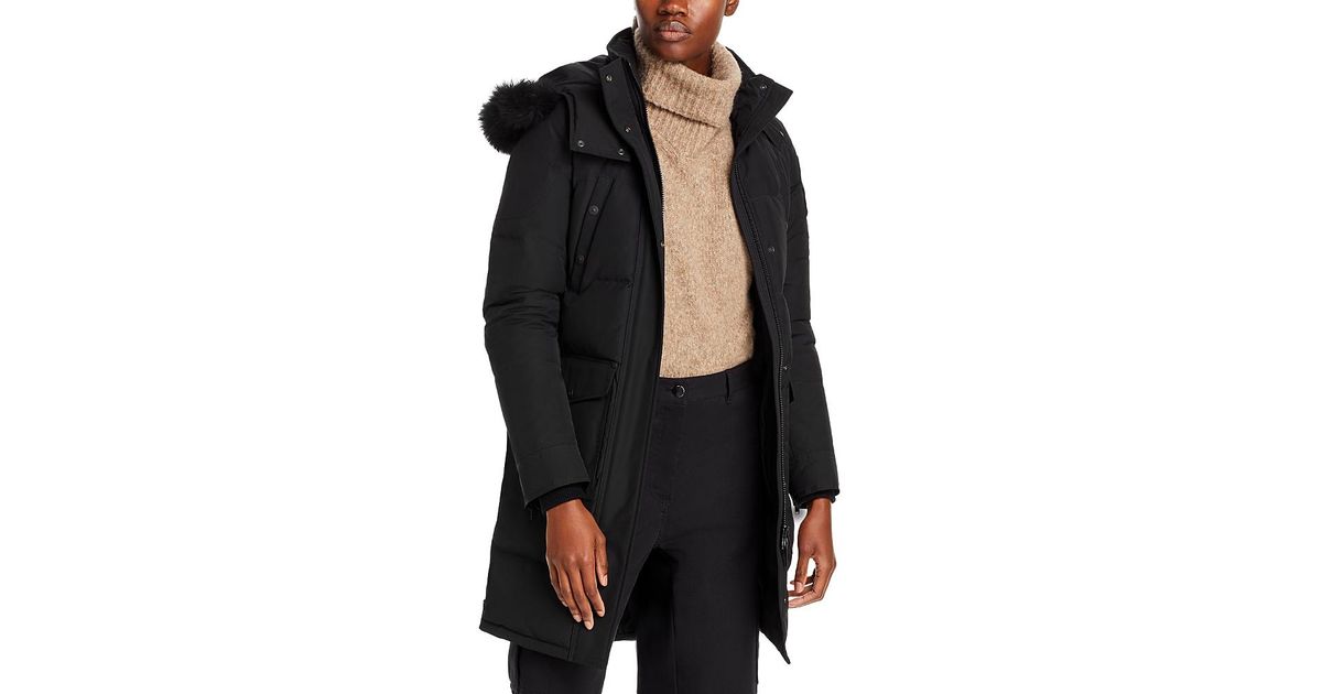 Moose Knuckles Onyx Causapscal Shearling Trim Down Parka in