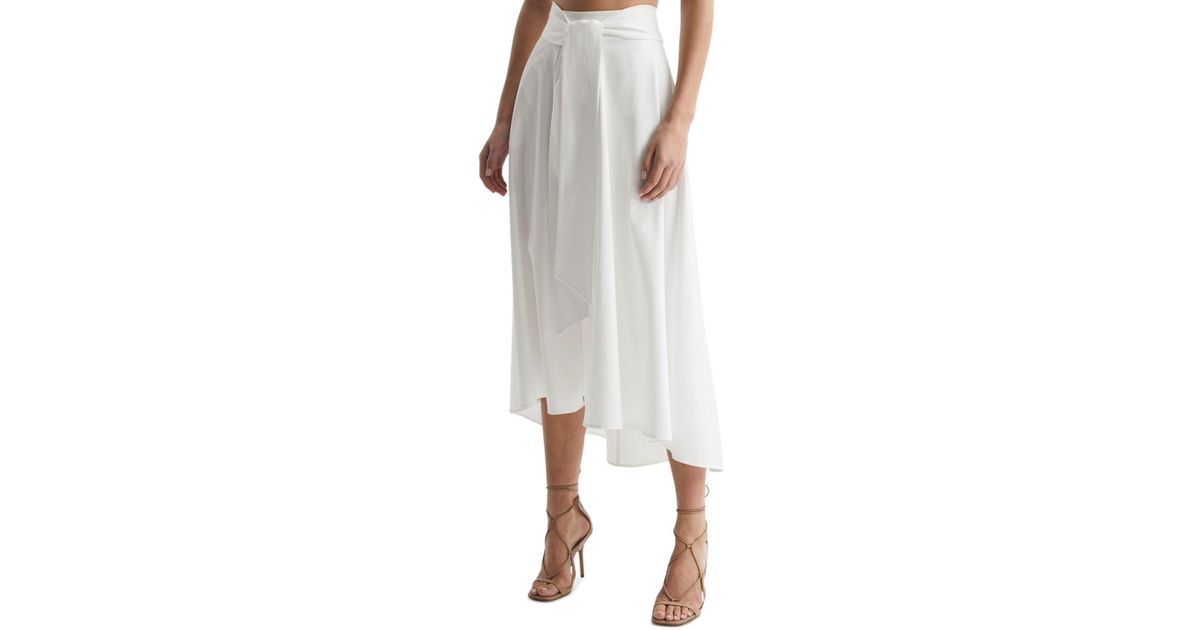 Reiss Rebecca Midi Skirt in White | Lyst