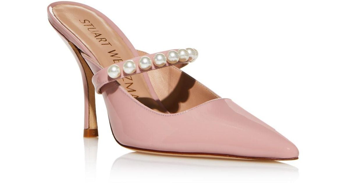 Stuart Weitzman Goldie 100 Pointed Toe Embellished High Heel Pumps in