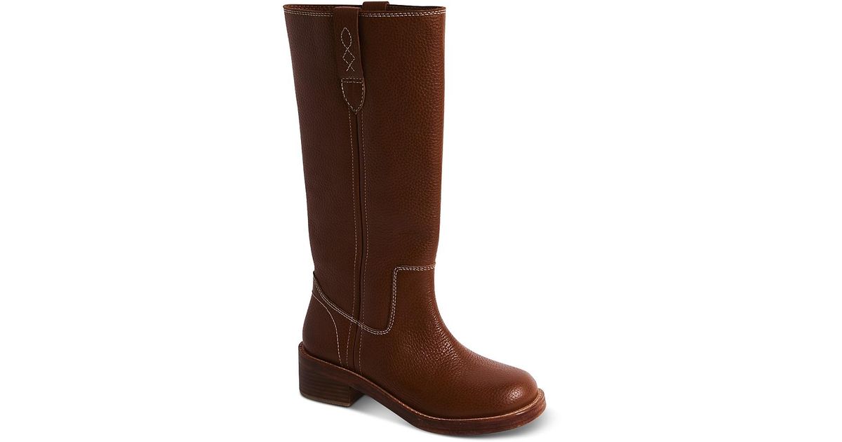 Free People Blaze Block Heel Boots in Brown | Lyst